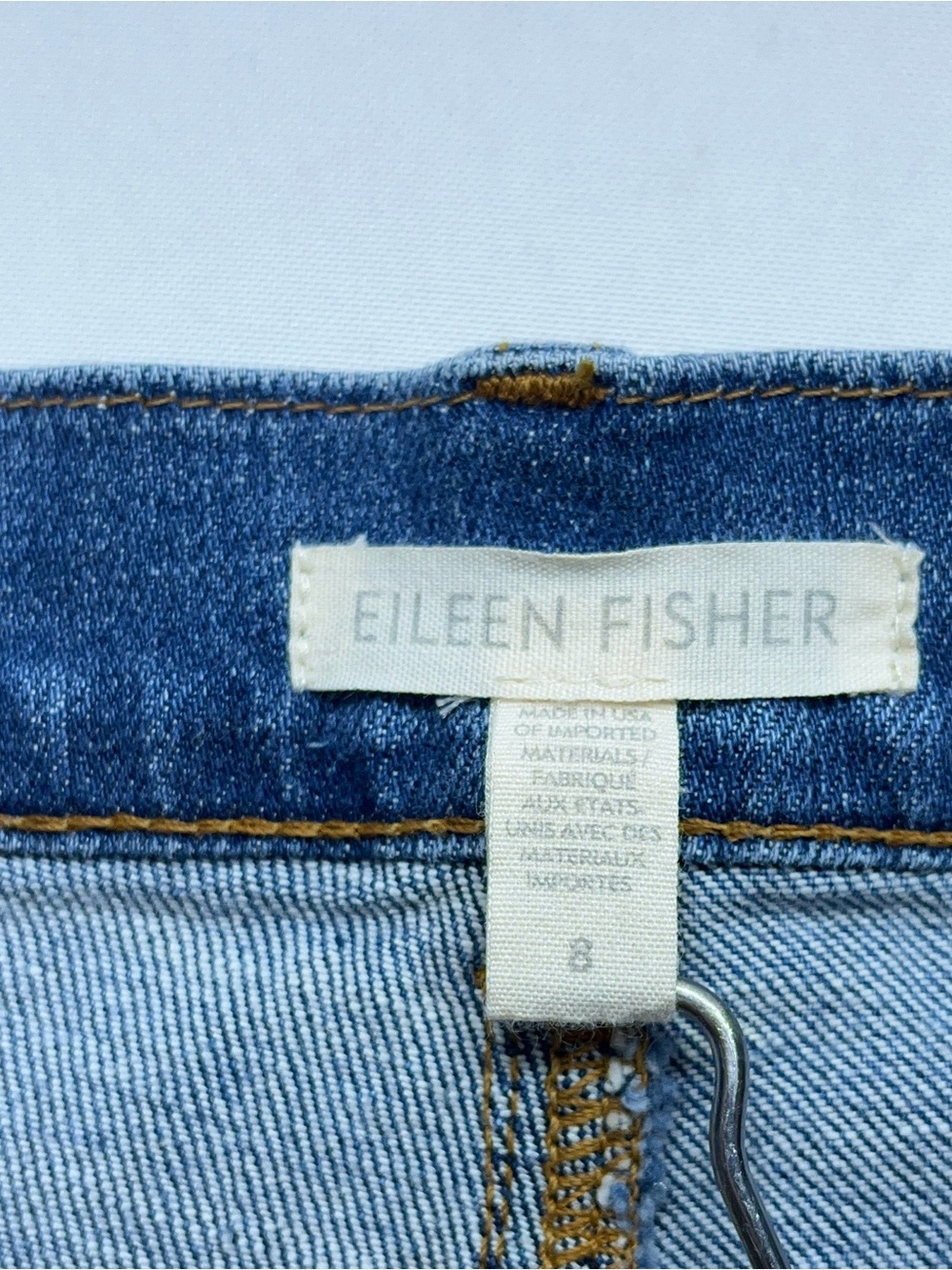 Eileen Fisher Organic Cotton Blue Jeans Womens Size 8 Stretch Denim 32x29 USA - Picture 6 of 14